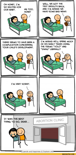... ,funny comics & strips, cartoons,Cyanide and Happiness,baby,abortion