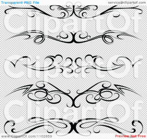 Clipart Black Tribal Tramp Stamp Tattoos Or Rule Border Design ...