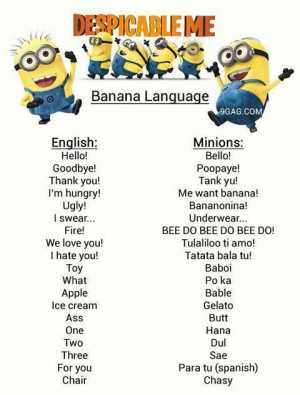Dispicable Me Minions Language :)
