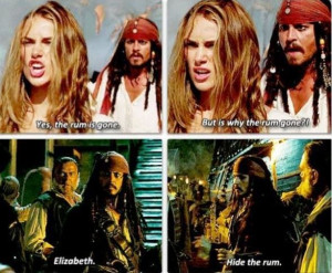 Jack Sparrow and Elizabeth Swann Johnny Depp, Pirates, Hobbit Quotes ...