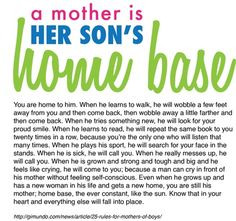 mother is her son's home base! Aww Garrett I can only hope this is ...