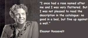 ... do have one question for Edward Kelsey Moore… Why Eleanor Roosevelt