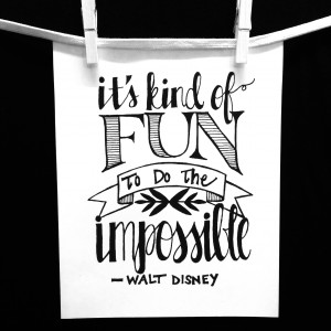 Hand Lettered Walt Disney Print Quote Typography Oates & Co