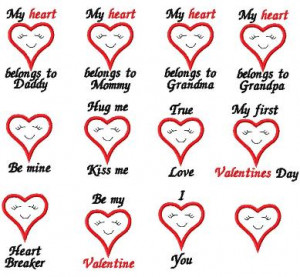 Valentine Heart Sayings - 11 Design Set