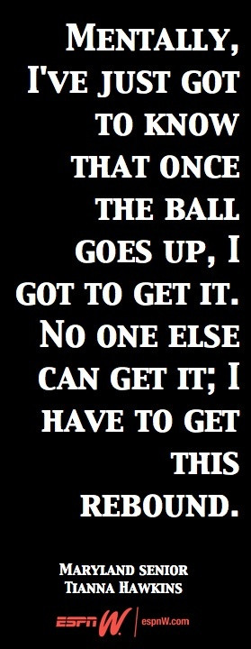 ... makes the difference. Words from Maryland senior, Tianna Hawkins