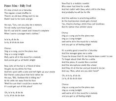 Piano Man Billy Joel Lyrics Home - piano man lyrics and