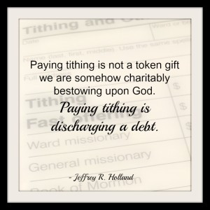 Mormon tithing slip with a quote about tithing from Jeffrey Holland ...