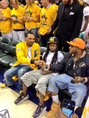 Lil Wayne Attends Indiana Pacers vs. Miami Heat Game In Indianapolis ...