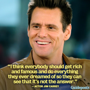 Photo of actor Jim Carrey, with Success quote