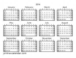 Printable Yearly Calendar...