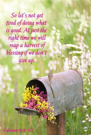the right time we will reap a harvest of blessing if we don’t give ...