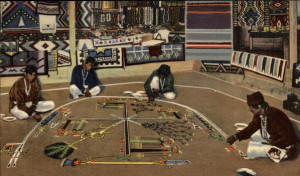 whirling log good luck sand painting of the navajo indians the navaho ...