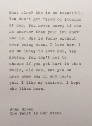John Green The Fault in Our Stars quote typed by WhiteCellarDoor, $20 ...