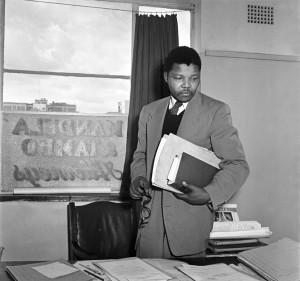 Young lawyer Nelson Mandela is pictured circa 1952 in a law practice ...