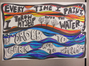 Use art quotes to teach lettering and composition.