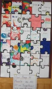 So cute! Kids and teachers decorate a puzzle piece the first day. We ...