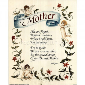 Mom Like An Angel Art POSTER biggest Mothers Day Card!