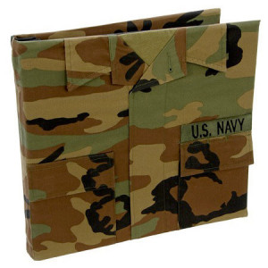 ... 12 x 12 Postbound Album - Military Uniform Cover - Navy - Battle Dress