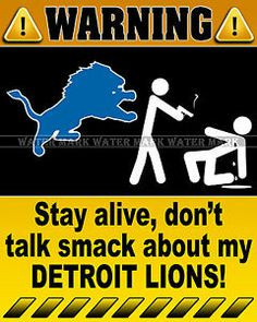 ... Funny | Wall Photo 8x10 Funny Warning Sign NFL Detroit Lions Football