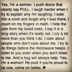 Yes, I'm a woman.