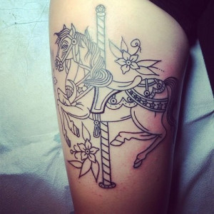 Carousel-Horse Tattoo. Like? Would it look better colored in?