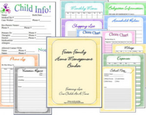 Foster Care Family Home Management Binder ...
