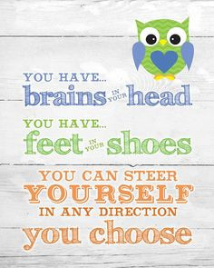 Quote Owl Art by EverydayArtByJoan on Etsy, $10.00 suess quotes, owl ...