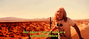 Raoul Duke: [as the Hitchhiker stares at them nervously] Get in.