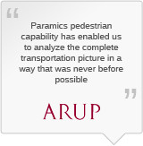 Paramics pedestrian capability has enabled us to analyze the complete ...