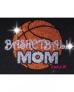 Basketball mom iron on hot fix rhinestone bling transfer - DIY motif ...
