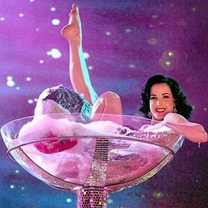 Dita von Teese in her famous martini glass