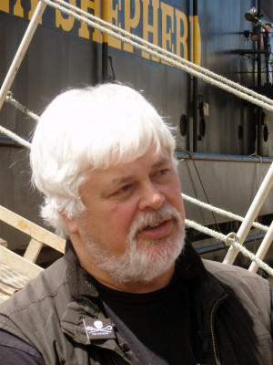 Paul Watson , Canadian president of the Sea Shepherd Conservation ...