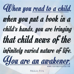 Inspirational reading quotes reading to a child quotes early childhood ...
