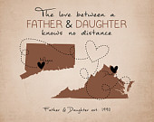 Custom Father's Day Present, Father and Daughter Long Distance Quote ...