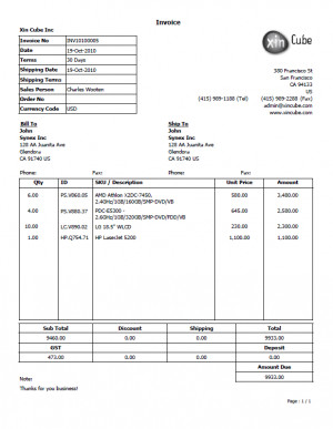 Download invoice template pdf format