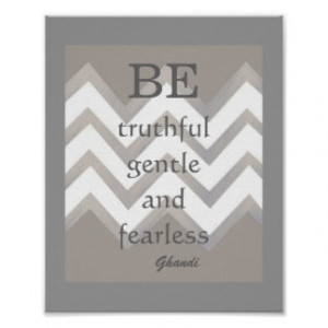 Ghandi quote poster chevron design gray and white