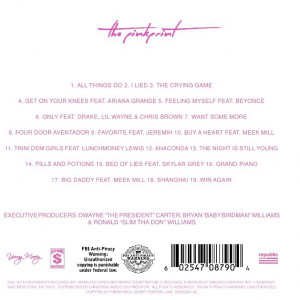 Nicki Minaj's The Pinkprint Tracklist Features Beyoncé, Drake, Ariana ...