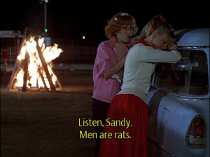 ... , funny, girl, grease, men, movie, movie quotes, notes, phrases, true
