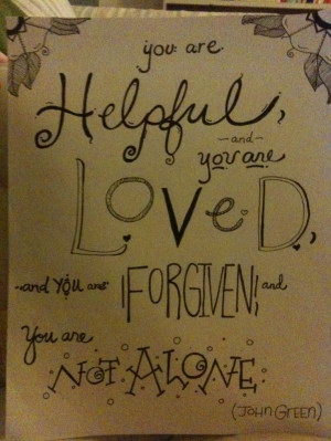 Hand lettered John Green quote. 