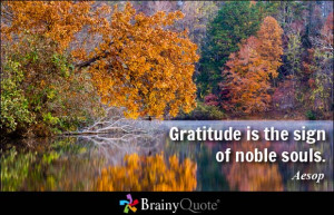 Gratitude is the sign of noble souls.