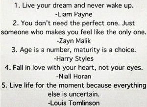 Famous Quotes by the boys of One Direction