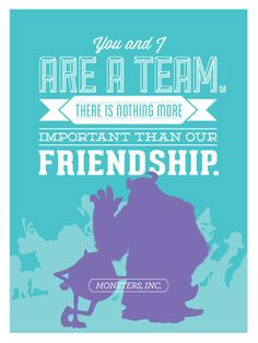 Disney Monsters Inc. Friendship Poster 12x16 Art by bar10design, $19 ...