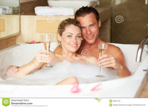 Couple Relaxing Bubble Bath