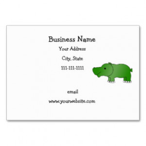 Cute green hippo business card