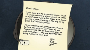 Gravity Falls Dipper Letter To Gideon