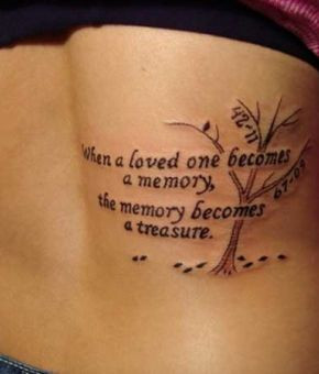 memorial tattoo, in memory tattoo, tree of life