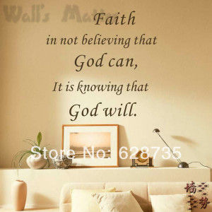 faith is knowing that god will vinyl wall quote stickers, Faith .. God ...