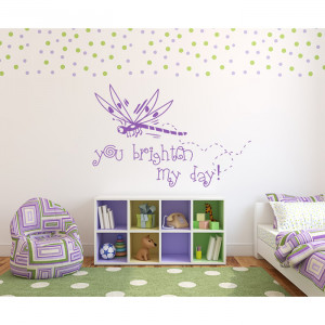 Dragon Fly You Brighten My Day Wall Sticker Quote Wall Decal Art ...