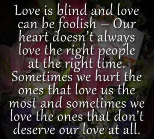 Love is blind.....
