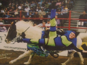 Trick riding at National Western Stock Show and Rodeo!